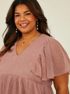 Amelia Shimmer Top -Deals Trending US Clothes Store 001950 BT2977B AS PINK GOLD 04