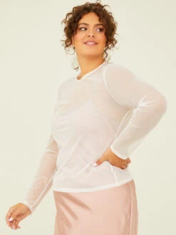 Nellie Sheer Pearl Top -Deals Trending US Clothes Store 001950 BT3204C AS WHITE 03