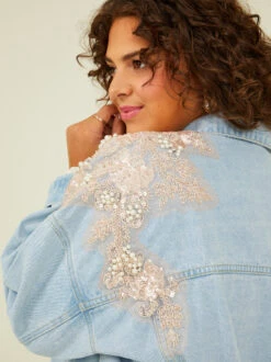 Shimmer Applique Denim Jacket -Deals Trending US Clothes Store 001950 PSJ1264 AS LIGHT DENIM 04