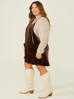 Leighton Velvet Skirtall -Deals Trending US Clothes Store 001950 PSP4499F AS BROWN 02