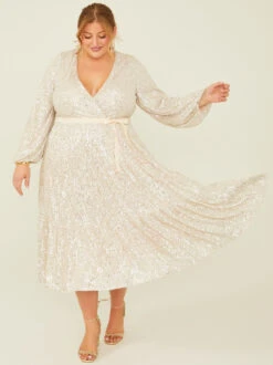 Reign Sequin Midi Dress -Deals Trending US Clothes Store 001990 JMD14722AP BEIGE 01