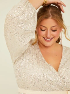 Reign Sequin Midi Dress -Deals Trending US Clothes Store 001990 JMD14722AP BEIGE 04