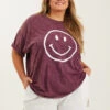 Smiley Face Oversized Tee