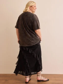 Disco Cowgirl Oversized Tee -Deals Trending US Clothes Store 002035 AH5145TK WASHED BLACK 03