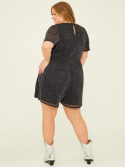 Marlene Glitter Romper -Deals Trending US Clothes Store 003038 IBR30017AS P BLACK 03