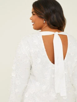 Zoe Sequin Dress -Deals Trending US Clothes Store 003038 ILD2849AS P WHITE 04