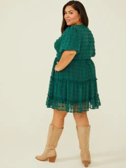 Susanna Clipdot Dress -Deals Trending US Clothes Store 003041 PLD46610 018 HUNTER GREEN 03