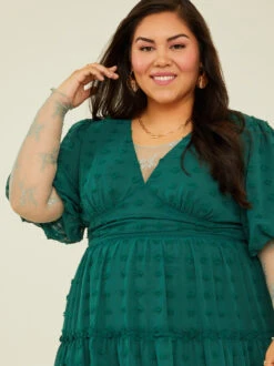 Susanna Clipdot Dress -Deals Trending US Clothes Store 003041 PLD46610 018 HUNTER GREEN 04