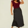 Isabella Satin Midi Skirt