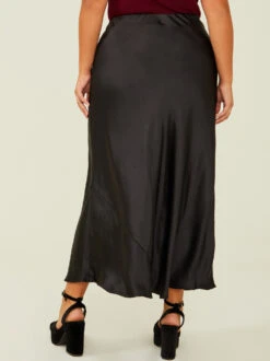 Isabella Satin Midi Skirt -Deals Trending US Clothes Store 003041 PLS30982 018 BLACK 03