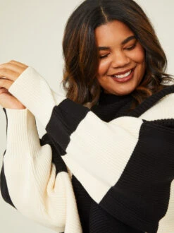 Wren Dolman Sleeve Sweater -Deals Trending US Clothes Store 003041 PLT18903 018 IVORY BLACK 04