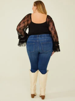 Lotus Lace Corset Bodysuit -Deals Trending US Clothes Store 003041 PLT19809 018 BLACK 03