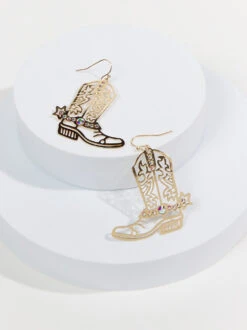 Iridescent Cowboy Boot Earrings