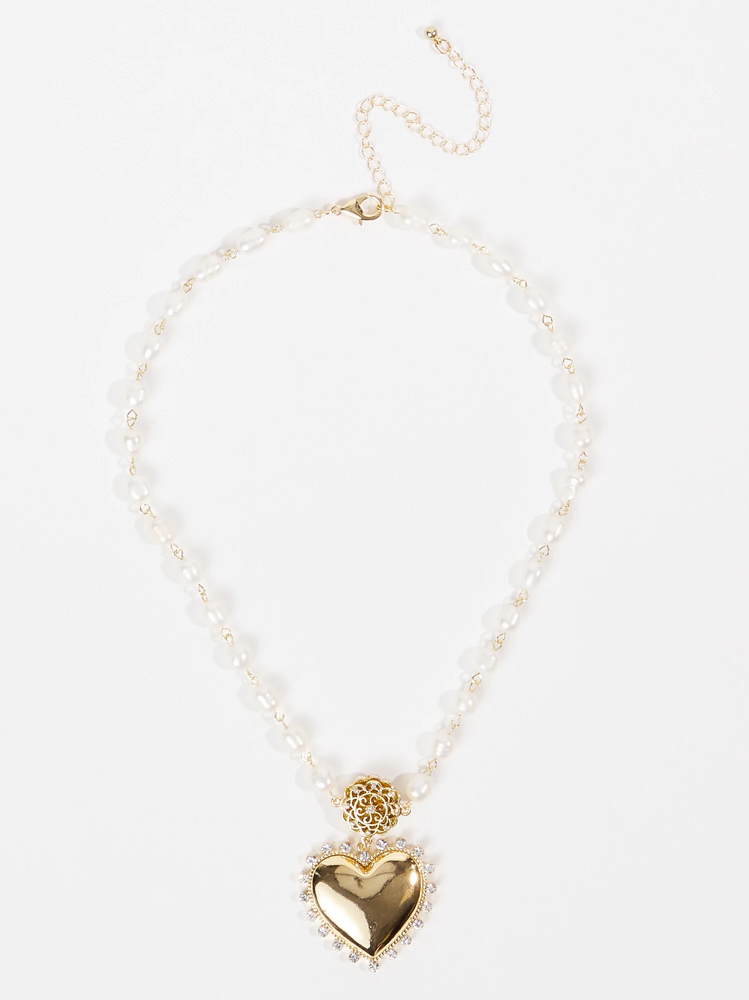 Camila Pearl Heart Necklace 2 Camila Pearl Heart Necklace - Image 2