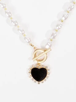 Velvet Heart Pearl Necklace 5 Velvet Heart Pearl Necklace -Deals Trending US Clothes Store 004013 N06597 ARU WHITE 01