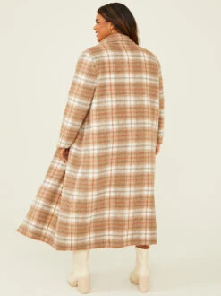 Clover Plaid Fleece Jacket -Deals Trending US Clothes Store 004015 AE3537PLAR TAUPE MULTI 03