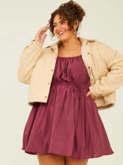 Reversible Sherpa Jacket -Deals Trending US Clothes Store 004015 AE3806AR TAUPE 01