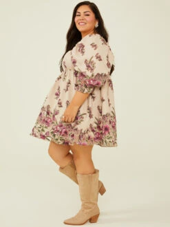 Rae Floral Dress -Deals Trending US Clothes Store 004021 JD2443 24AR BEIGE MULTI 02