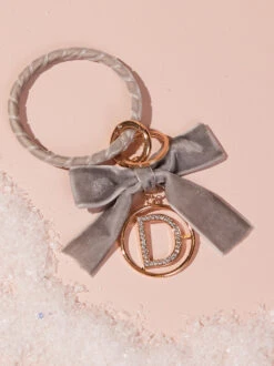 Velvet Monogram Keychain - D