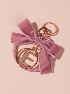 Velvet Monogram Keychain - E