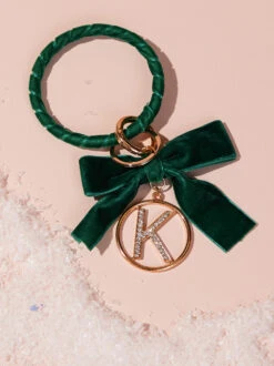 Velvet Monogram Keychain - K
