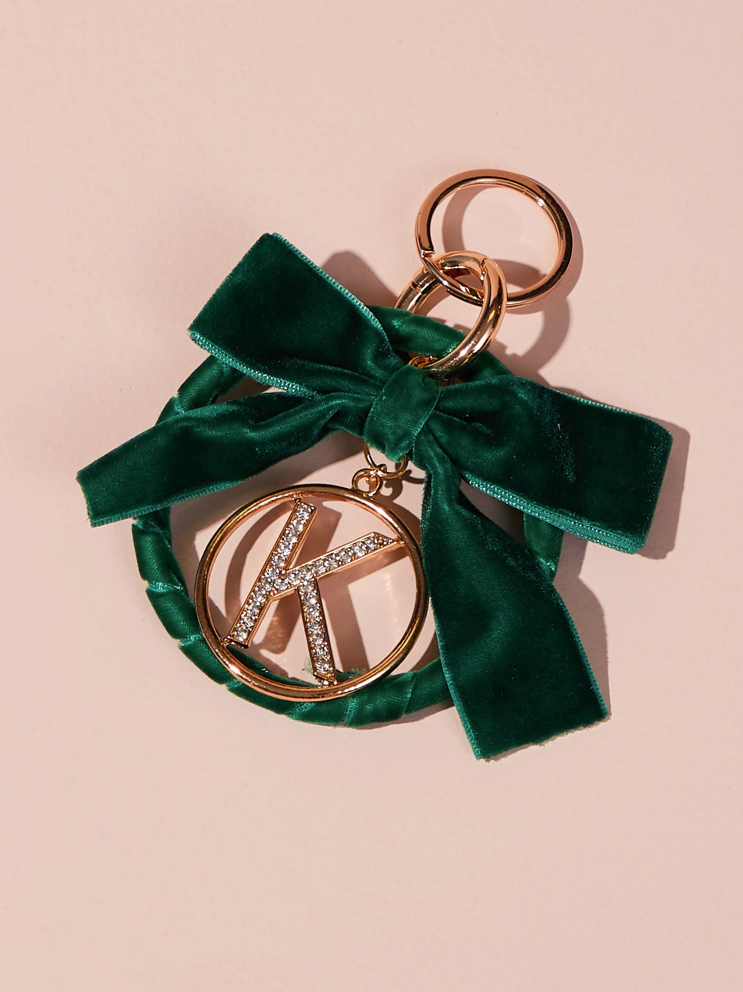 Velvet Monogram Keychain - K 2 Velvet Monogram Keychain - K - Image 2