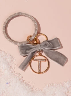 Velvet Monogram Keychain - T