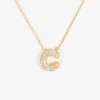 Crystal Bubble Monogram Necklace - C