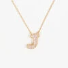 Crystal Bubble Monogram Necklace - J