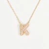 Crystal Bubble Monogram Necklace - K