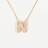Crystal Bubble Monogram Necklace - N