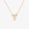Crystal Bubble Monogram Necklace - T