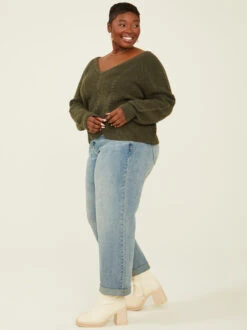 Amalia Sweater -Deals Trending US Clothes Store 004086 WT310Z OLIVE 02