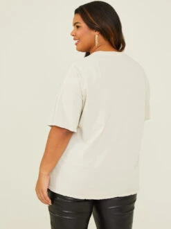 Brooks & Dunn Oversized Tee -Deals Trending US Clothes Store 004110 BRD126402AR CREAM 03