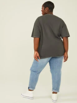 Nirvana Floral Smiley Oversized Tee -Deals Trending US Clothes Store 004110 NIR116527AR BLACK 03