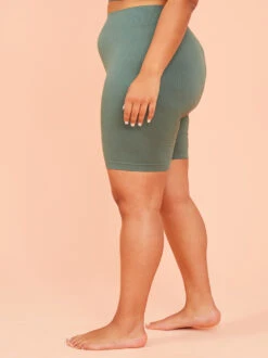 Seamless Ribbed Biker Shorts -Deals Trending US Clothes Store 004173 DY140 DARK FOREST 03