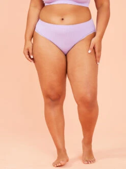Seamless Ribbed High Leg Undie -Deals Trending US Clothes Store 004173 DY142 DIGITAL LAVENDER 02