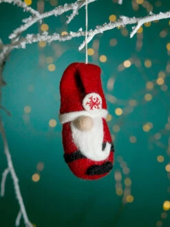 Santa Gnome Christmas Ornament