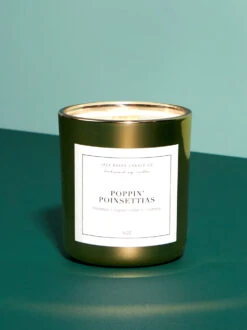 Poppin' Poinsettias Metallic Candle